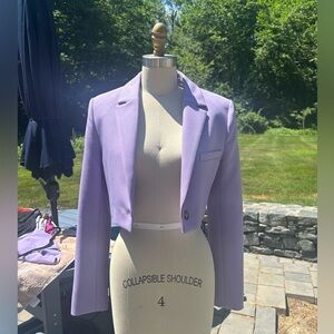 Zara Purple Tailored Blazer with Classic Lapel